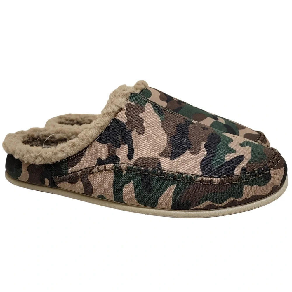 Deer Stags Men Nordic Supro Slip On Clog Slippers Size US 10M Green Camouflage